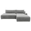 ECKSCHLAFSOFA in Cord Dunkelgrau  - Dunkelgrau/Schwarz, Modern, Kunststoff/Textil (253/167cm) - Trendmanufaktur