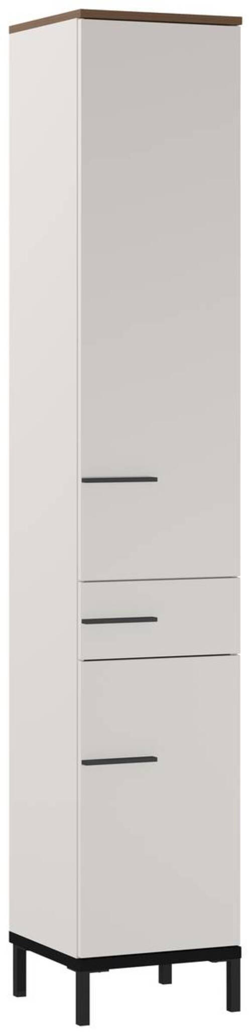 HOCHSCHRANK 34/190/34 cm  - Kaschmir/Nussbaumfarben, MODERN, Holzwerkstoff/Metall (34/190/34cm) - Xora