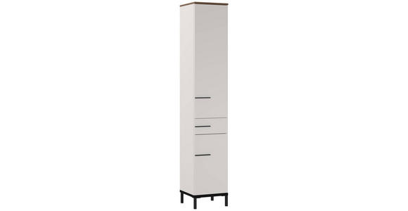 HOCHSCHRANK 34/190/34 cm  - Kaschmir/Nussbaumfarben, MODERN, Holzwerkstoff/Metall (34/190/34cm) - Xora