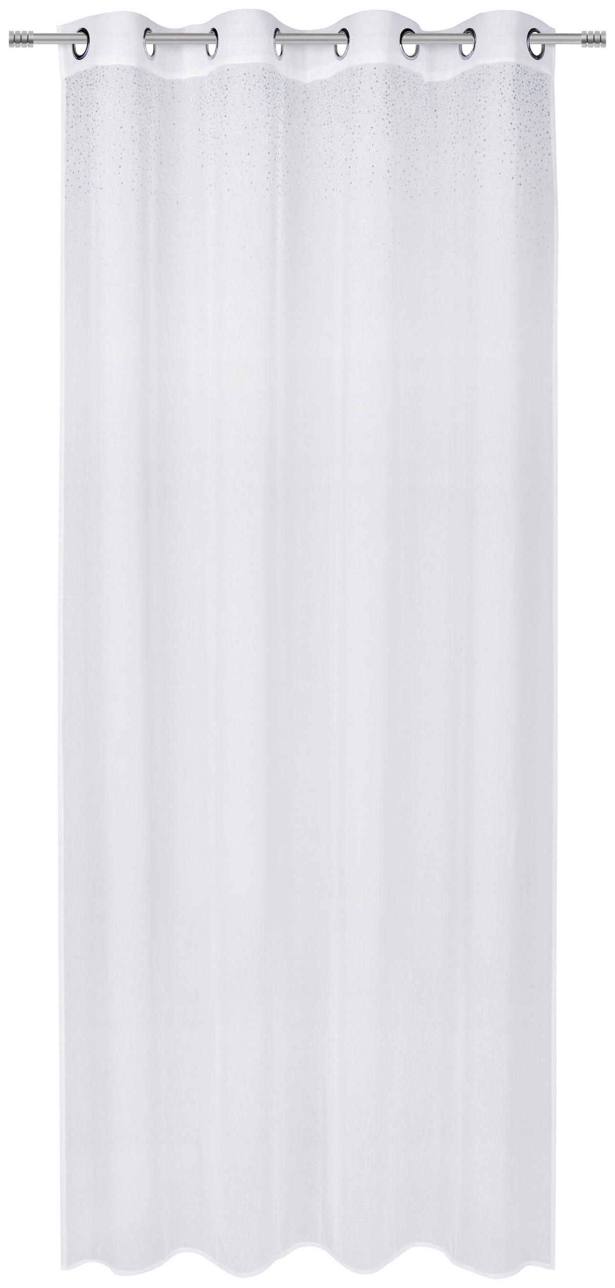 ZÁVĚS S OČKY, průhledné, 140/245 cm - bílá, Konvenční, textil (140/245cm) - Esposa