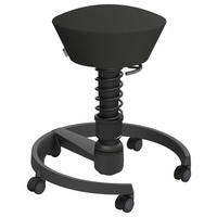 BÜROHOCKER Leder Schwarz  - Schwarz, Basics, Leder/Kunststoff (55/45,66/55cm) - Aeris