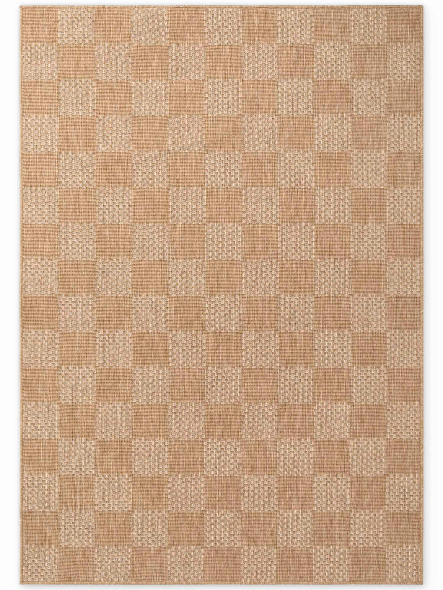 FLACHWEBETEPPICH 120/170 cm Haringey Weiß, Sandfarben rechteckig  - Sandfarben/Weiß, Basics, Kunststoff (120/170cm)