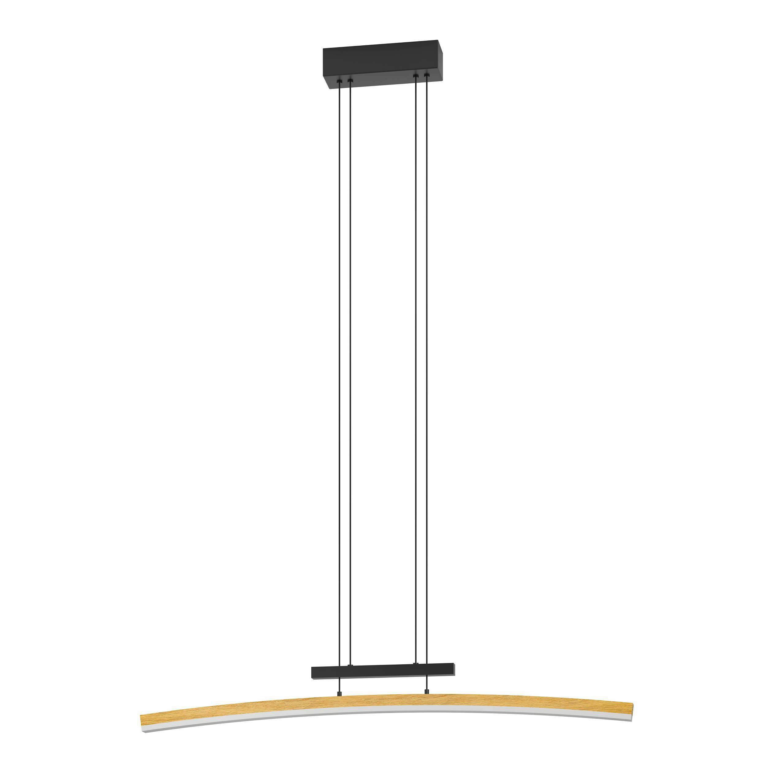 LED-HÄNGELEUCHTE 90/6/150 cm  - Ahornfarben/Schwarz, Design, Kunststoff/Metall (90/6/150cm)