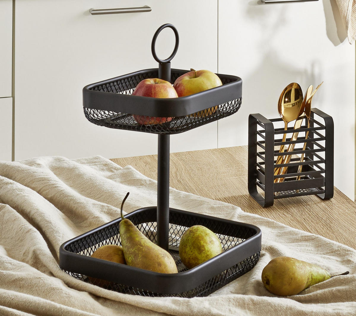 ETAGERE 2-stöckig - Schwarz, Basics, Metall (21/35/21cm) - Homeware Profession.
