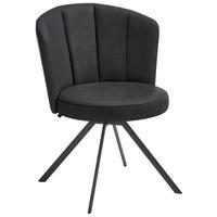STUHL  in Stahl Mikrofaser Metall, Textil  - Anthrazit/Schwarz, Design, Textil/Metall (62/83/64cm) - Venjakob