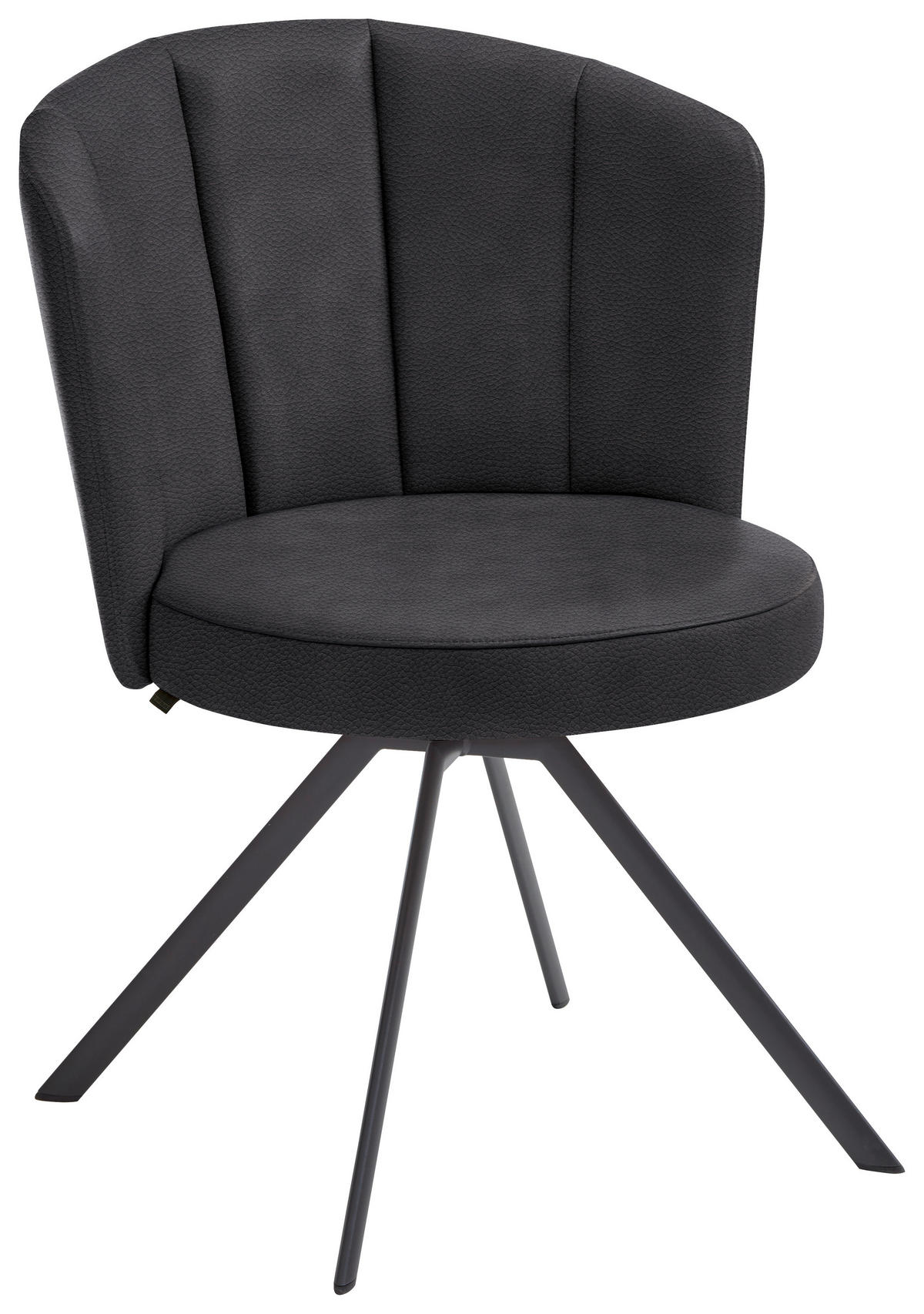 STUHL  in Stahl Mikrofaser Metall, Textil  - Anthrazit/Schwarz, Design, Textil/Metall (62/83/64cm) - Venjakob