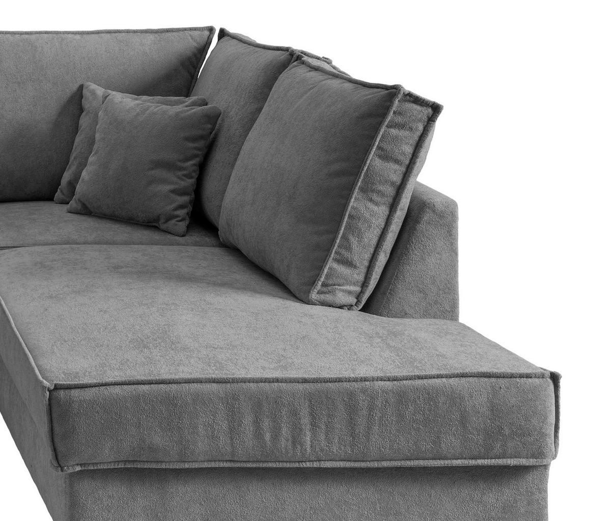 SJEDEĆA GARNITURA tekstil  antracit   - crna/antracit, Moderno, tekstil/metal (150/309/198cm) - MID.YOU