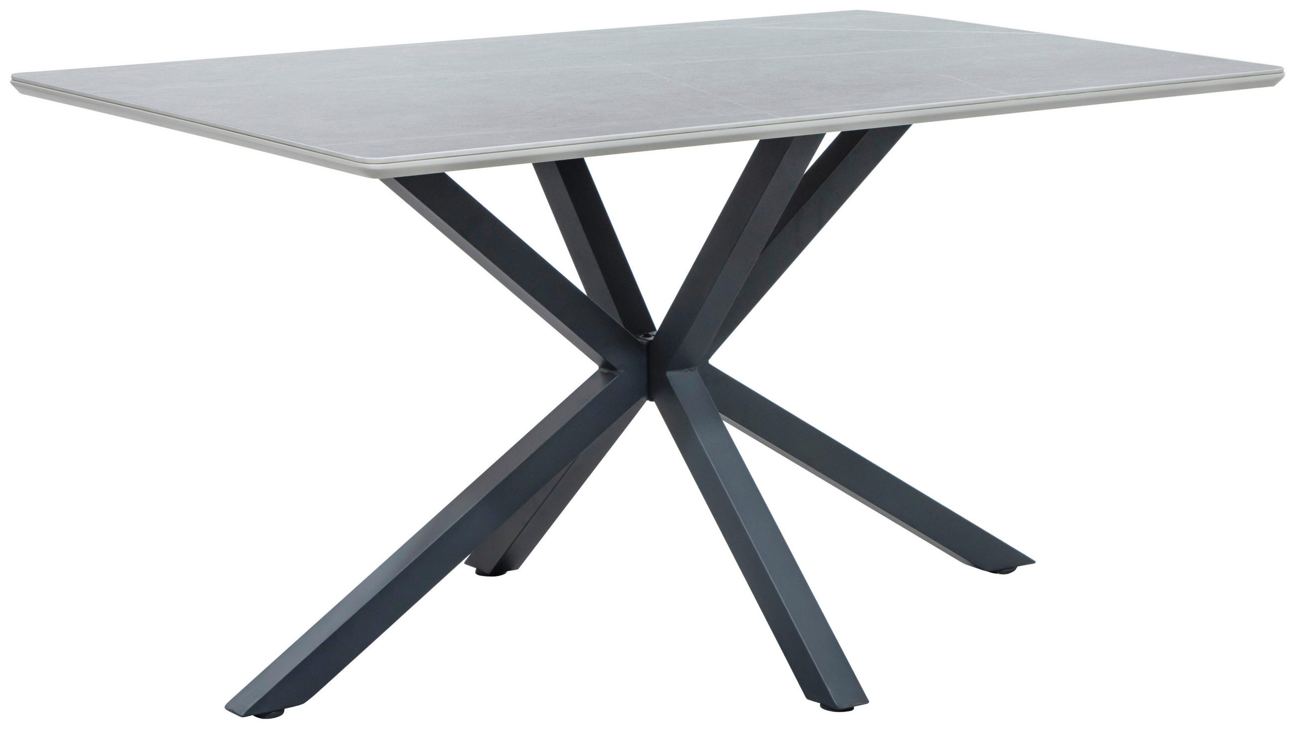 ESSTISCH in Metall, Keramik, Holzwerkstoff 140/90/76 cm  - Hellgrau/Schwarz, Design, Keramik/Holzwerkstoff (140/90/76cm) - Boxxx