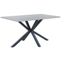 ESSTISCH in Metall, Keramik, Holzwerkstoff 140/90/76 cm  - Hellgrau/Schwarz, Design, Keramik/Holzwerkstoff (140/90/76cm) - Boxxx