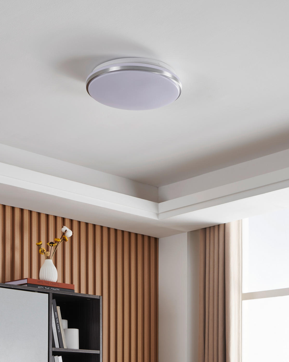 LED-DECKENLEUCHTE  34/6,5 cm    - Weiss/Nickelfarben, Basics, Kunststoff/Metall (34/6,5cm) - Eglo
