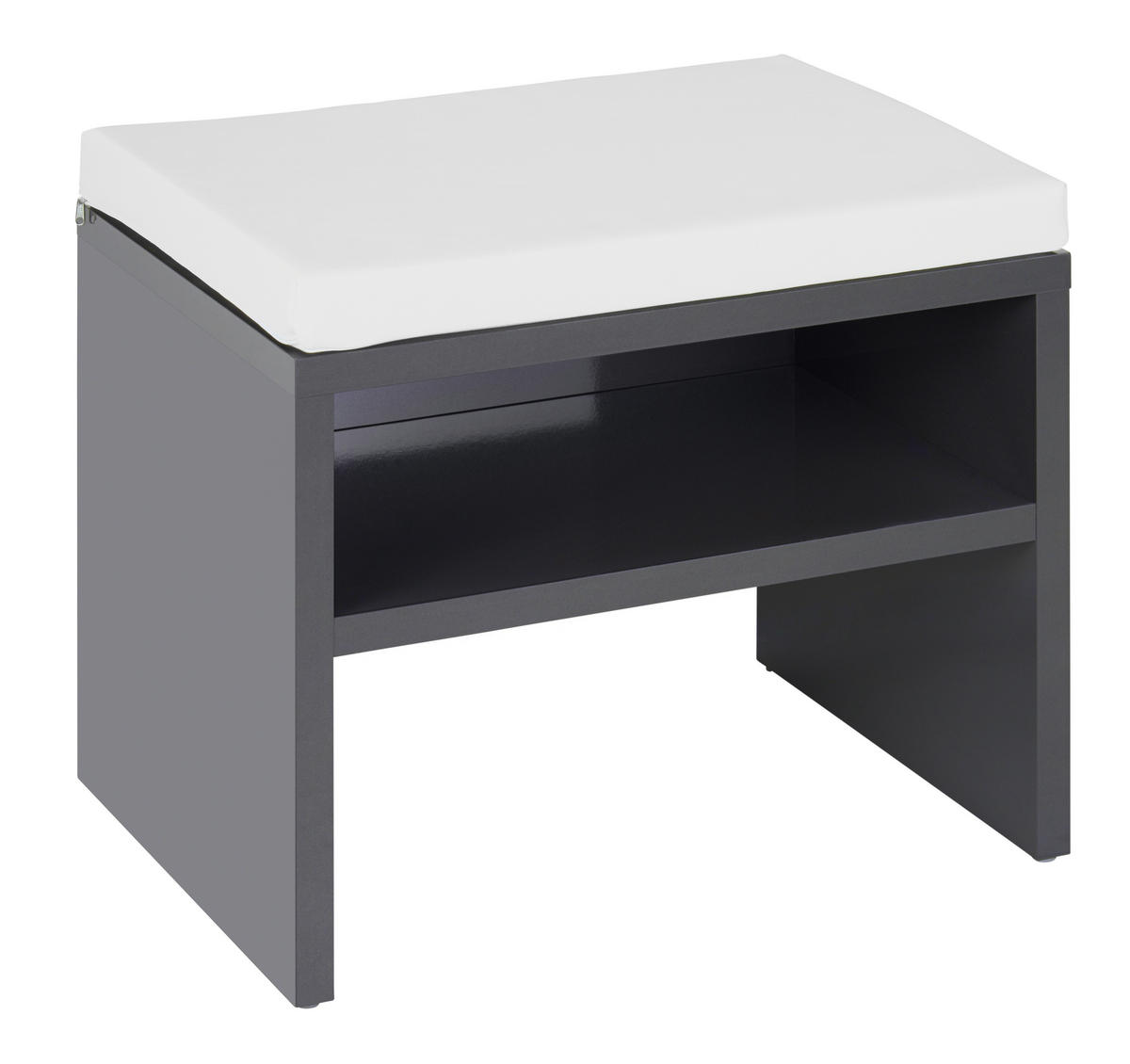 SITZBANK  in 60/46/45 cm  - Anthrazit, Design, Holzwerkstoff/Textil (60/46/45cm) - Novel