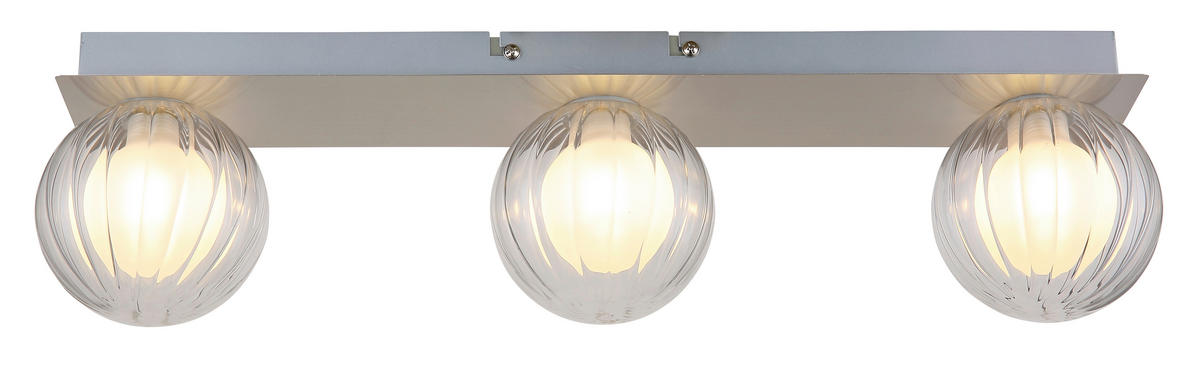BADEZIMMER-DECKENLEUCHTE    50/10/12,5 cm  - Klar, Konventionell, Glas/Metall (50/10/12,5cm) - Globo