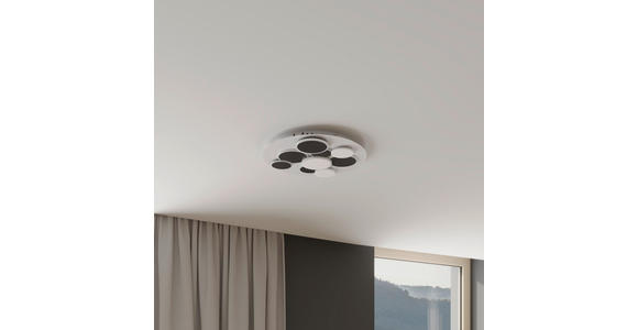 LED-DECKENLEUCHTE 46,8/6 cm - Schwarz/Weiß, Trend, Kunststoff/Metall (46,8/6cm) - Novel