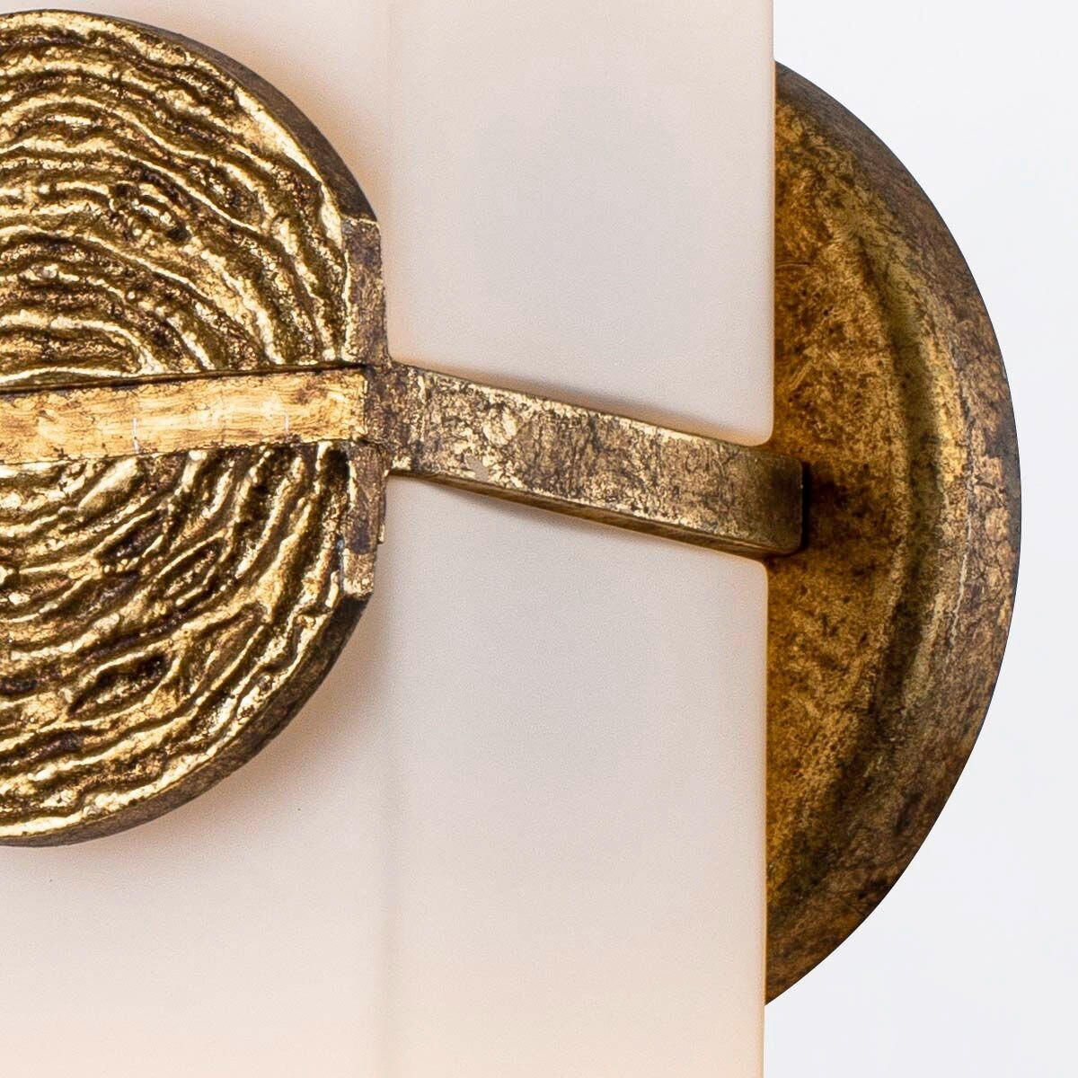 LED-WANDLEUCHTE    - Messingfarben, Design, Glas/Naturmaterialien (41,9/12,7/12,1cm) - Elstead Lighting