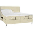 BOXSPRINGBETT 180/200 cm  in Beige  - Chromfarben/Beige, KONVENTIONELL, Kunststoff/Textil (180/200cm) - Voleo