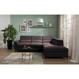 ECKSOFA Dunkelbraun Velours  - Dunkelbraun/Schwarz, KONVENTIONELL, Textil/Metall (255/217cm) - Carryhome