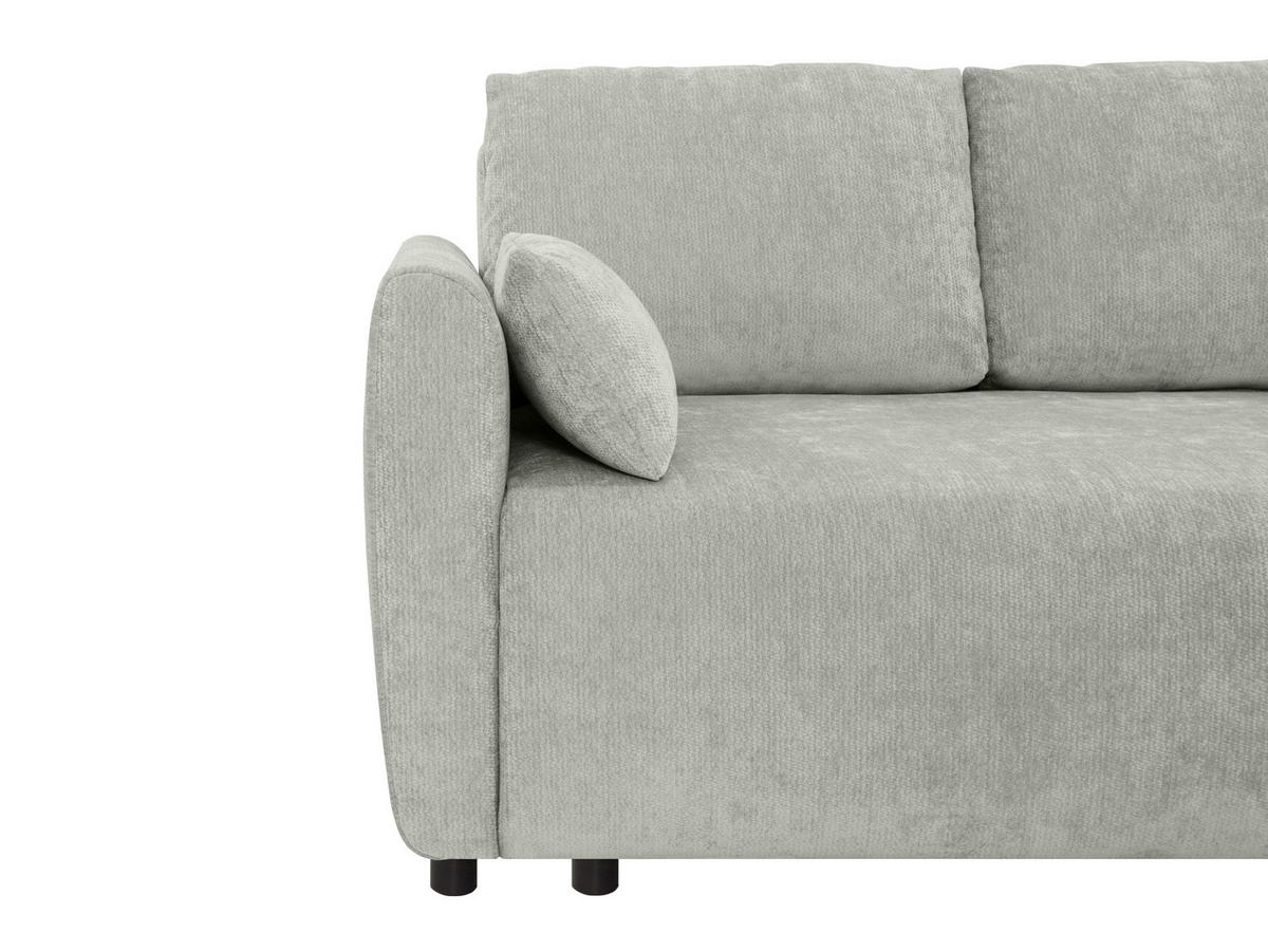 SCHLAFSOFA Chenille Silberfarben  - Silberfarben/Schwarz, KONVENTIONELL, Kunststoff/Textil (161/90/108cm) - Carryhome