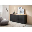 SIDEBOARD  180/80/40 cm 4 Schublade(n)  - Schwarz/Eiche Artisan, KONVENTIONELL, Holzwerkstoff/Metall (180/80/40cm) - Xora