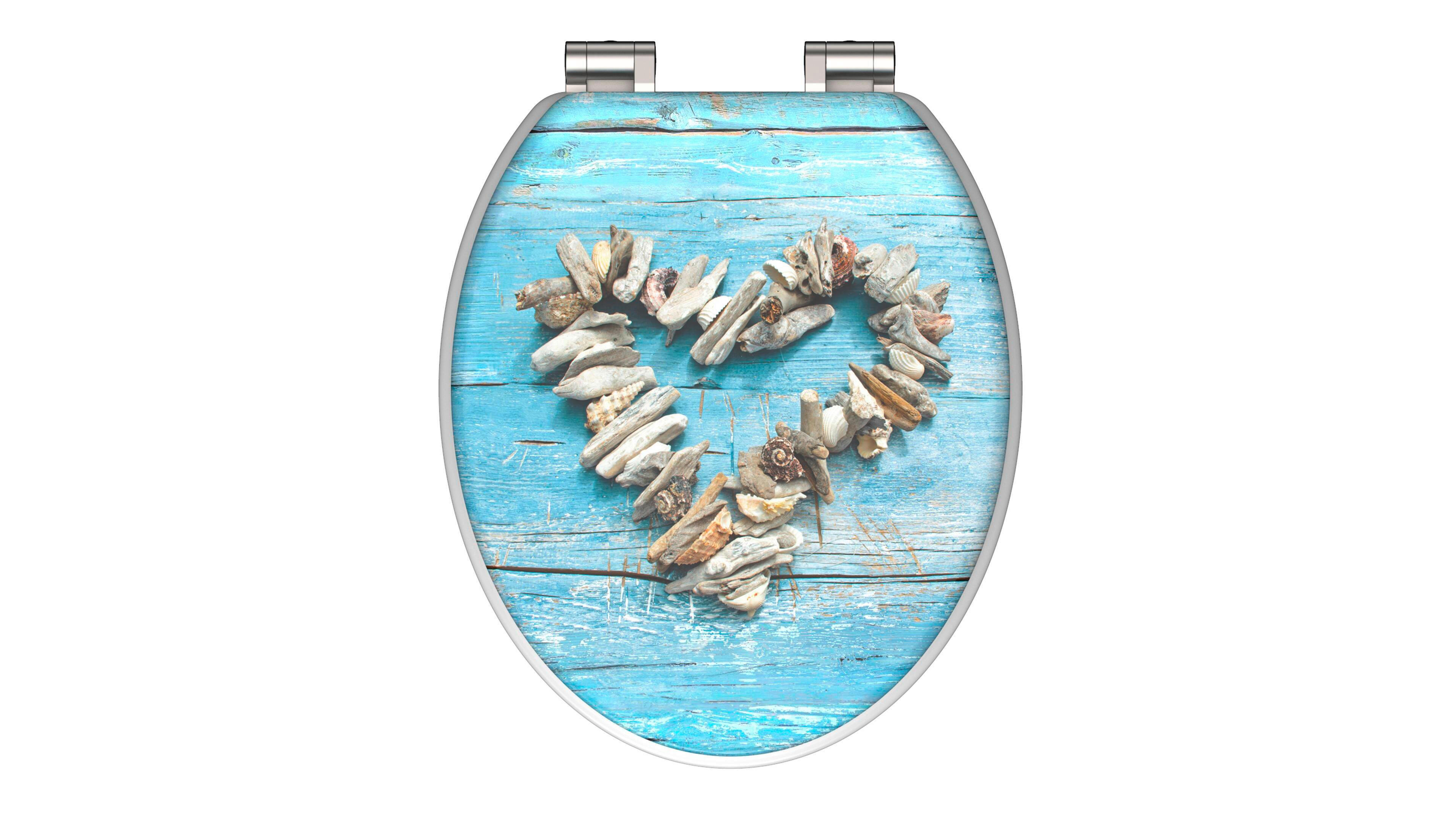 WC ÜLŐKE SHELL HEART - világosszürke/világoskék, Basics, faalapú anyag (37/43cm) - Xora
