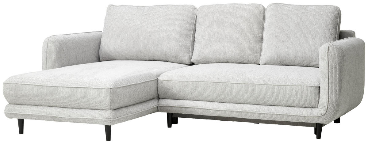ECKSOFA in Struktur Hellgrau  - Hellgrau/Schwarz, Konventionell, Holz/Textil (170/247cm) - Carryhome