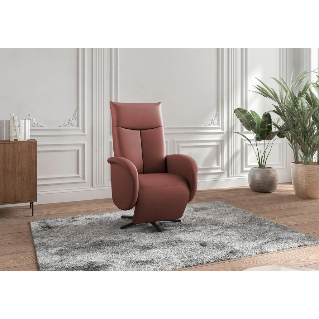 Sit & More RELAXAČNÉ KRESLO, koža, červenohnedá