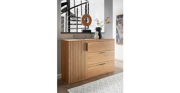 SIDEBOARD 147/94/42 cm  - Eichefarben/Schwarz, LIFESTYLE, Holz/Holzwerkstoff (147/94/42cm) - Linea Natura