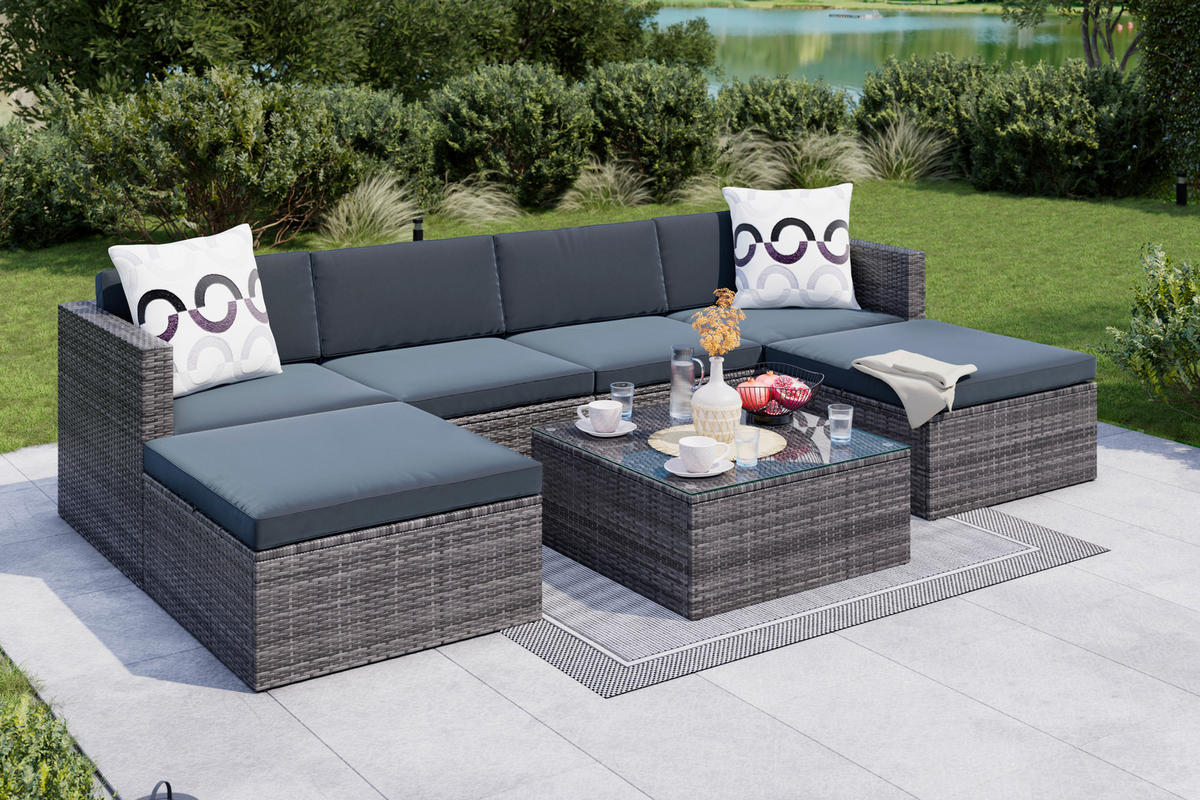 LOUNGEGARNITUR   67/64/75 cm  - Grau, Modern, Metall (67/64/75cm) - Ambia Garden