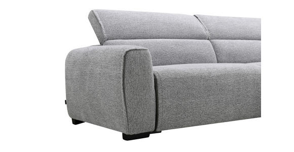 ECKSOFA in Mikrofaser Hellgrau  256/172 cm  - Hellgrau/Schwarz, Design, Textil/Metall (256/172cm) - Carryhome