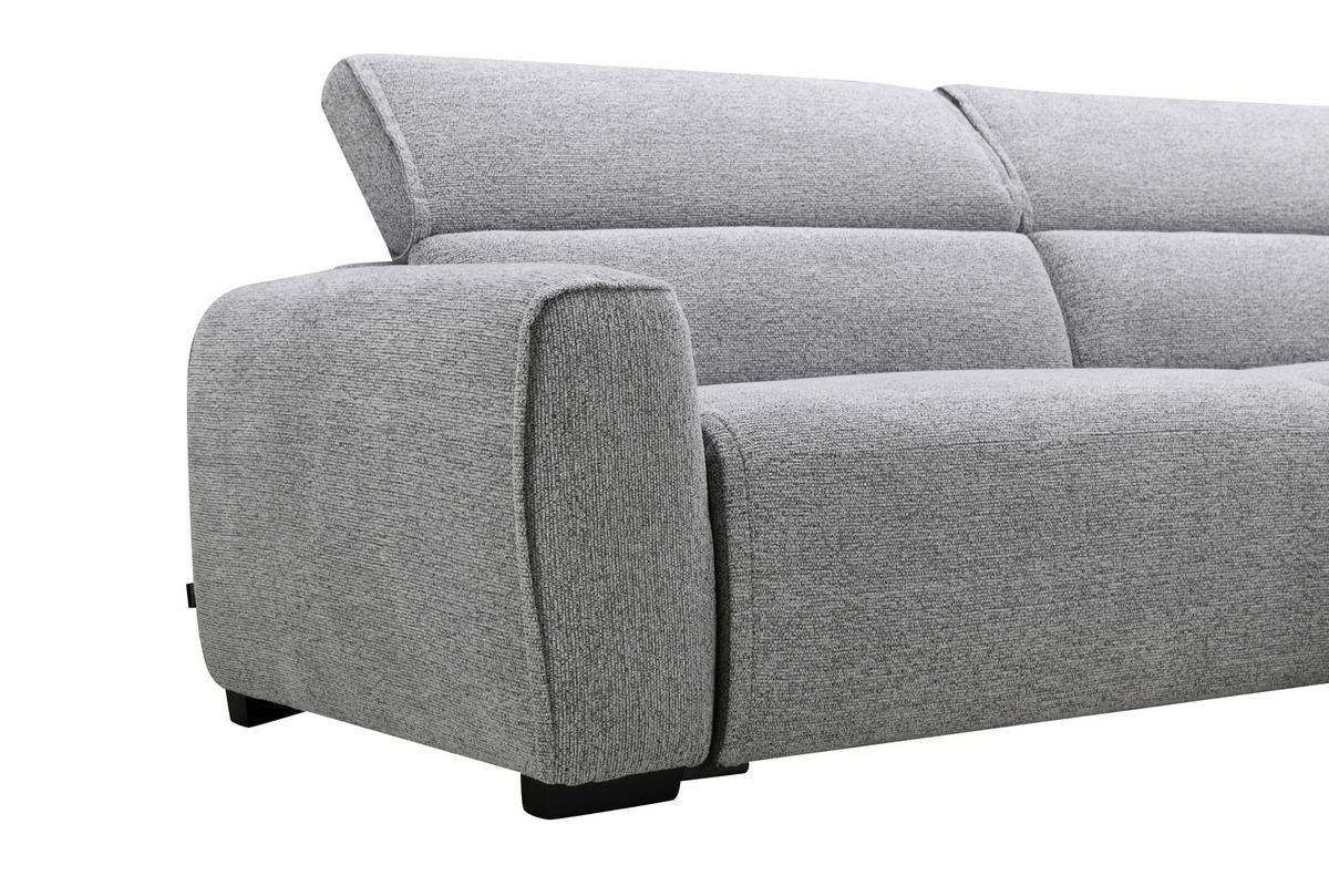ECKSOFA Hellgrau Mikrofaser  - Hellgrau/Schwarz, Design, Textil/Metall (256/172cm) - Carryhome