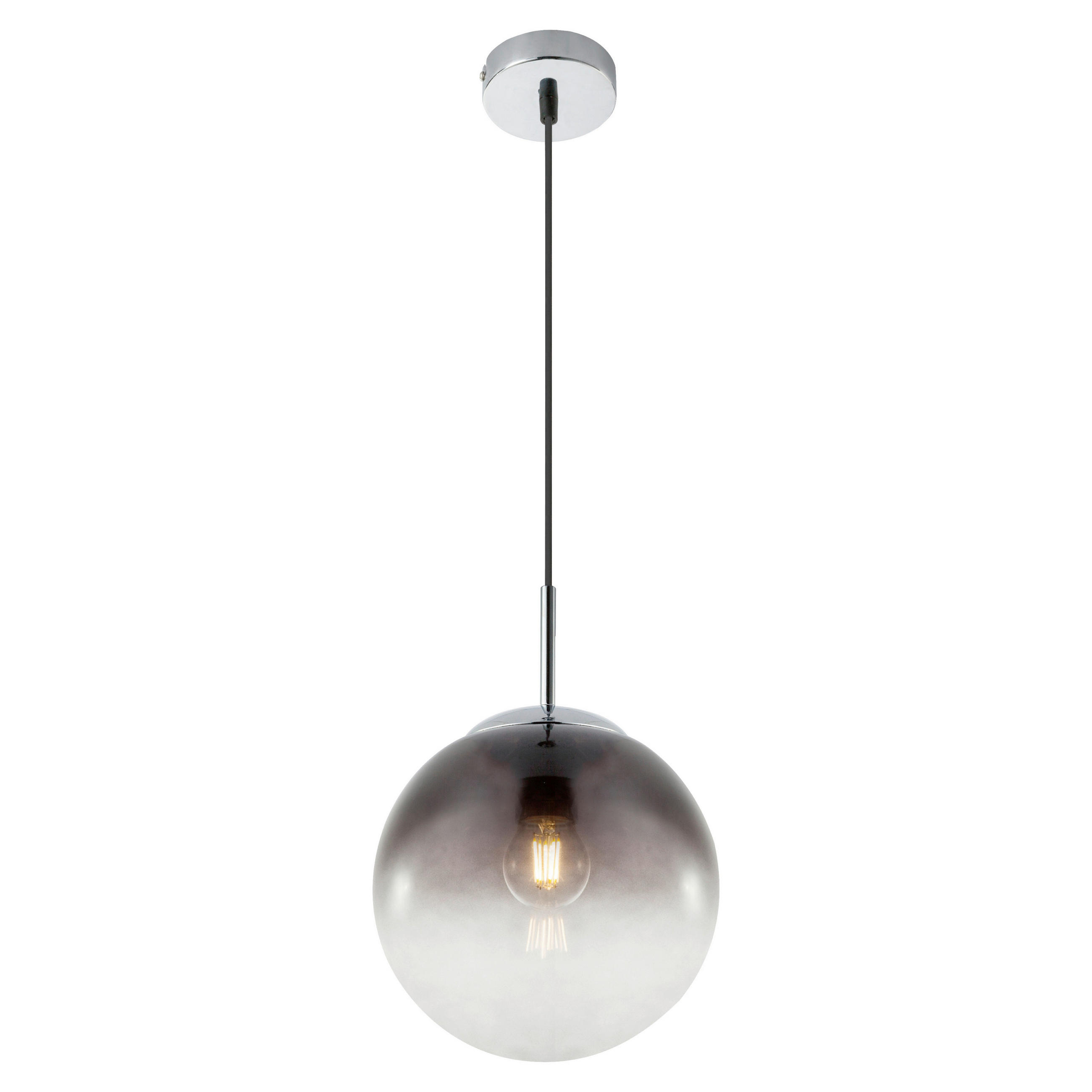 HÄNGELEUCHTE 20/120 cm   - Chromfarben, KONVENTIONELL, Glas/Metall (20/120cm)