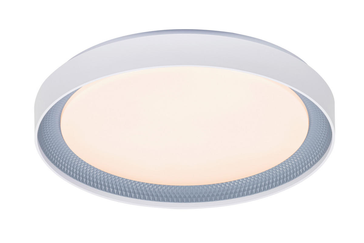 LED-DECKENLEUCHTE Ogulin 48,5/8 cm   - Hellgrau/Weiß, Design, Kunststoff (48,5/8cm) - Novel