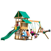 SPIELTURM BACKYARD BELMONT 220/290/540 cm  - Dunkelgrün/Gelb, KONVENTIONELL, Holz (220/290/540cm) - Ambia Garden