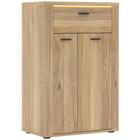 SCHUHSCHRANK 65/100/38 cm  - Eichefarben/Schwarz, KONVENTIONELL, Holzwerkstoff (65/100/38cm) - Xora