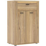 SCHUHSCHRANK 65/100/38 cm  - Eichefarben/Schwarz, KONVENTIONELL, Holzwerkstoff (65/100/38cm) - Xora