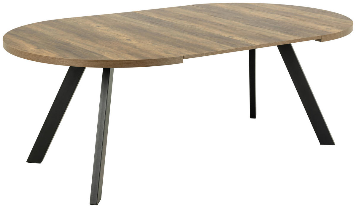 ESSTISCH in Metall, Holzwerkstoff 120/120/75 cm   - Schwarz/Naturfarben, Modern, Holzwerkstoff/Metall (120/120/75cm) - MID.YOU