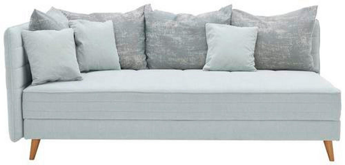 LIEGE in Grau, Hellblau  - Grau/Hellblau, Design, Holz/Textil (210/84/130cm) - Joka