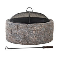 FEUERSCHALE  - Braun/Grau, LIFESTYLE, Stein/Metall (66,5/46/66,5cm) - Modante