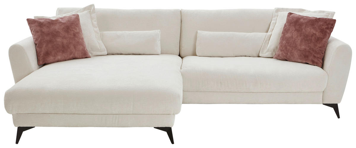 ECKSOFA Naturfarben Chenille  - Schwarz/Naturfarben, Design, Textil/Metall (194/288cm) - Niels Andersson