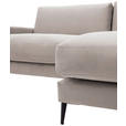 ECKSOFA in Velours Sandfarben  177/253 cm  - Sandfarben/Schwarz, Design, Textil/Metall (177/253cm) - Dieter Knoll