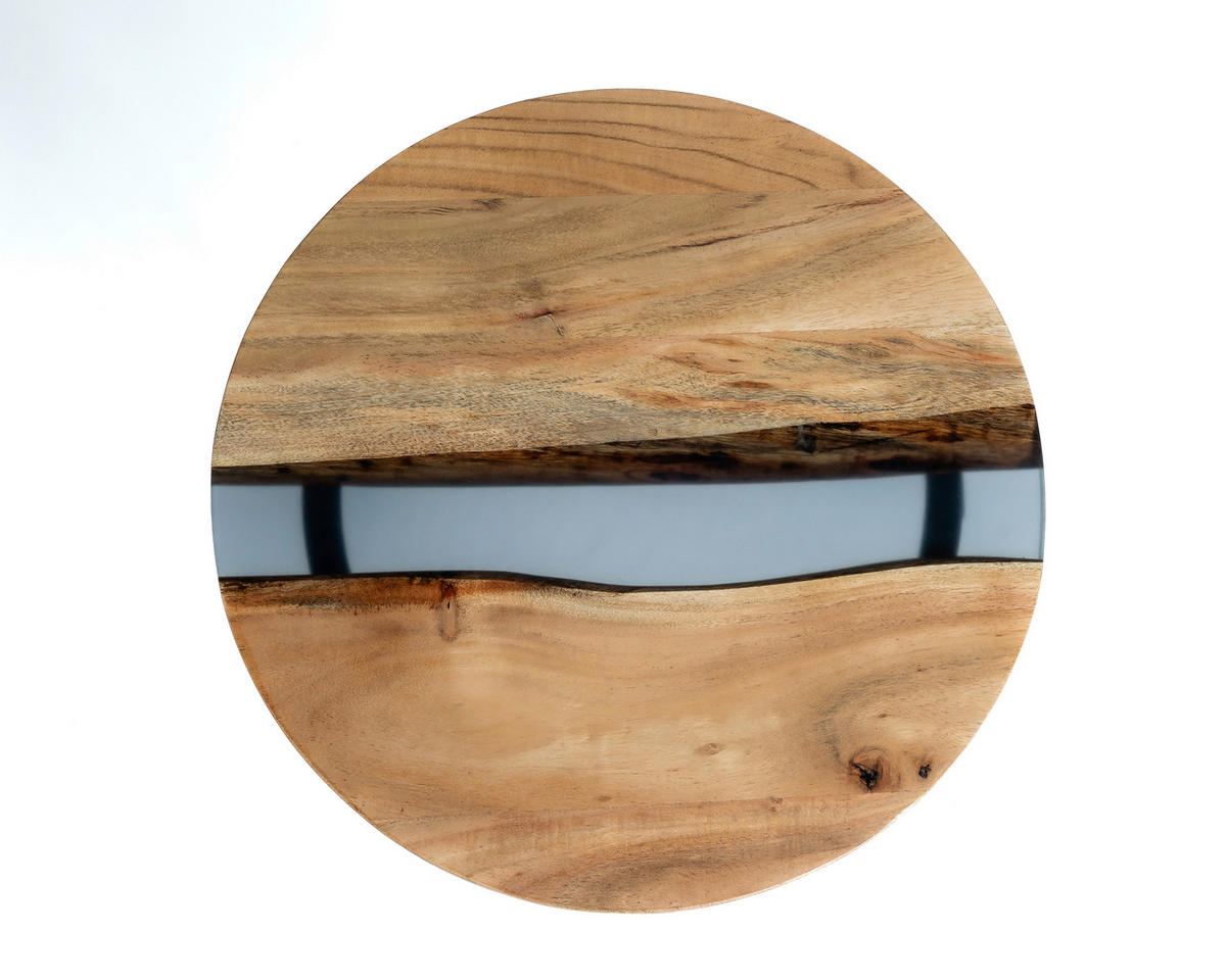 BEISTELLTISCH in Holz, Metall 40/40/45 cm  - Schwarz/Akaziefarben, LIFESTYLE, Holz/Metall (40/40/45cm) - Landscape