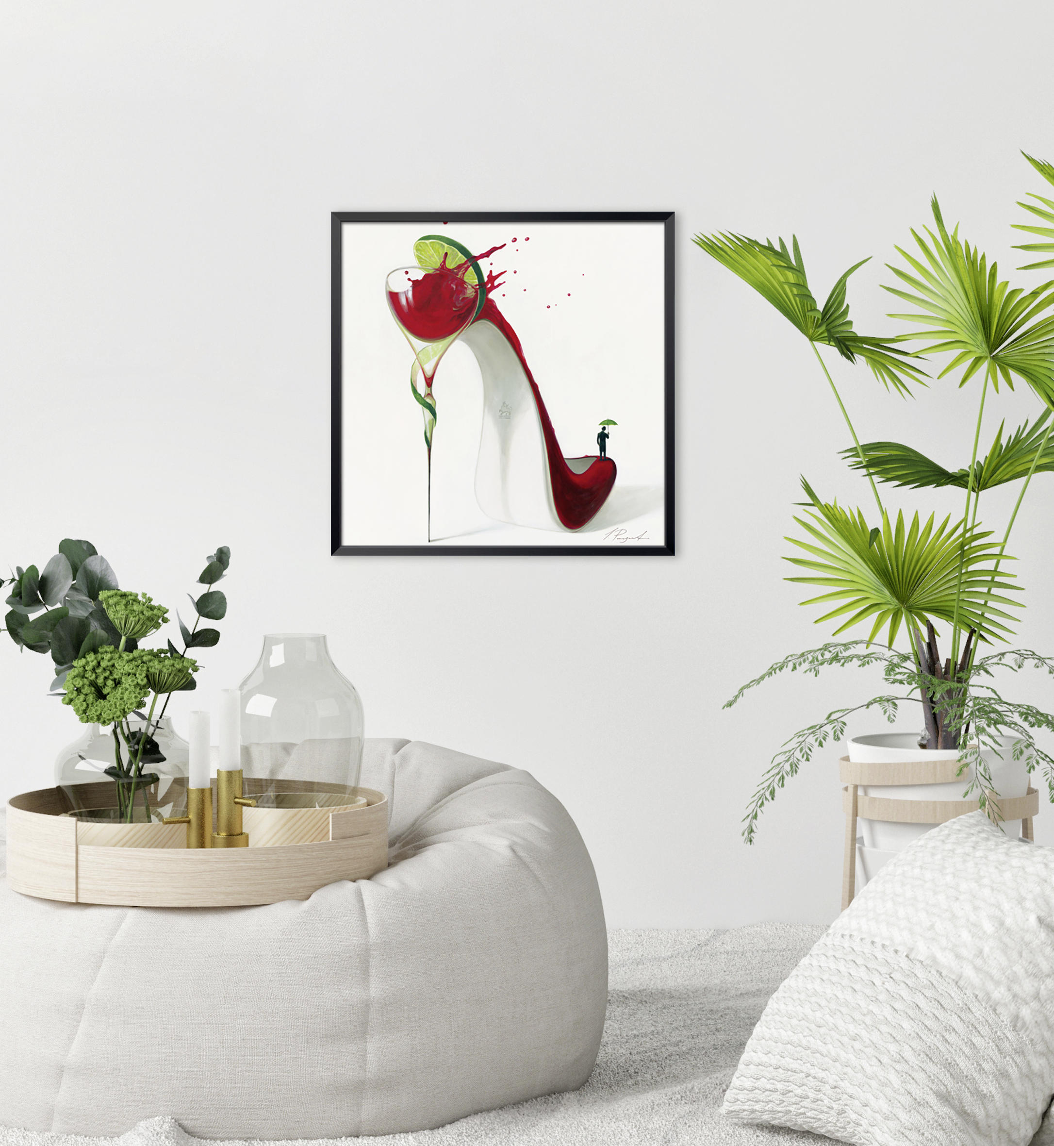 KUNSTDRUCK Inna Panasenko Frauen Cosmopolitan - Rot/Weiß, Basics, Papier (30/30cm) - Monee