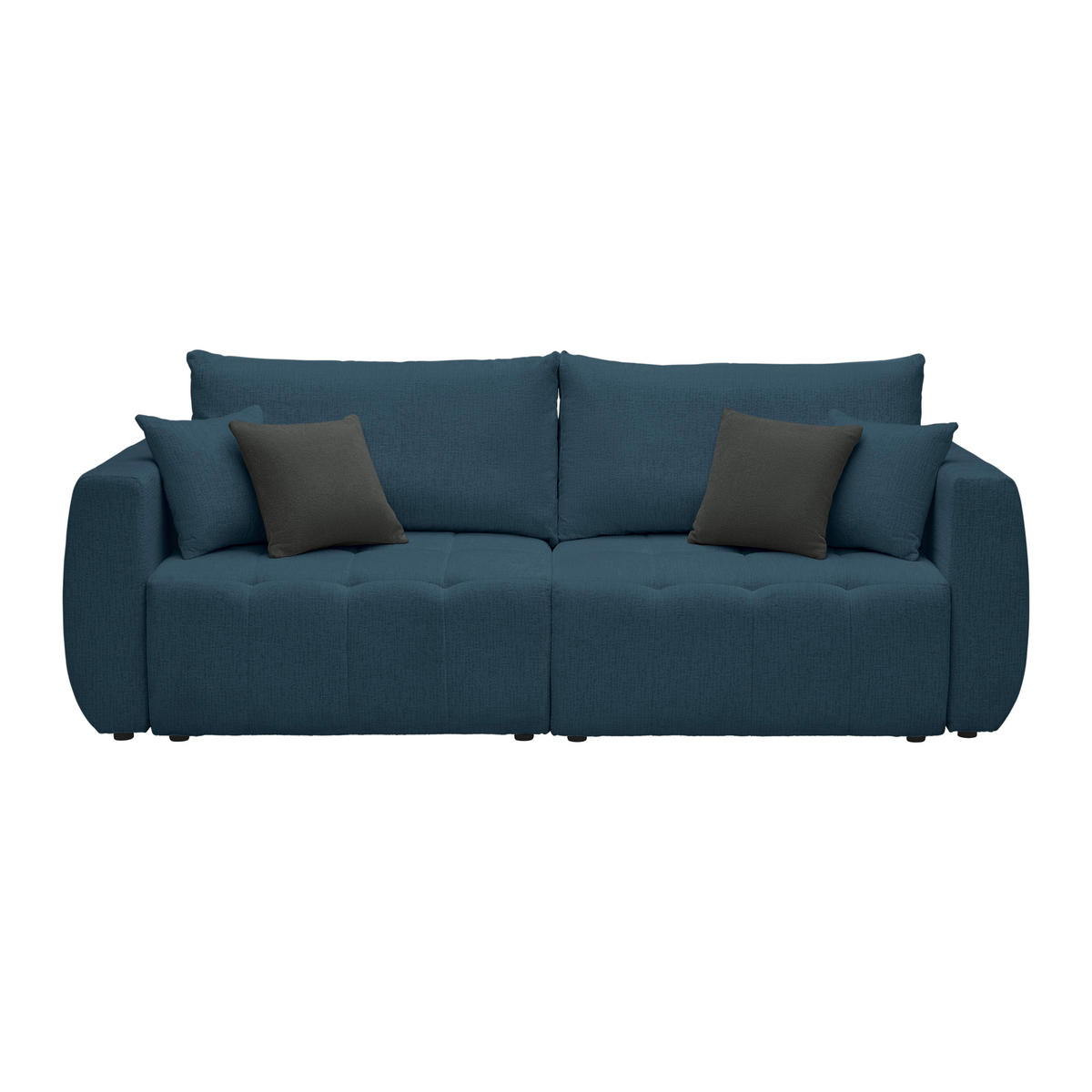 SCHLAFSOFA in Chenille, Jacquard Dunkelblau  - Schwarz/Dunkelblau, Kunststoff/Textil (245/74-90/104cm) - MID.YOU