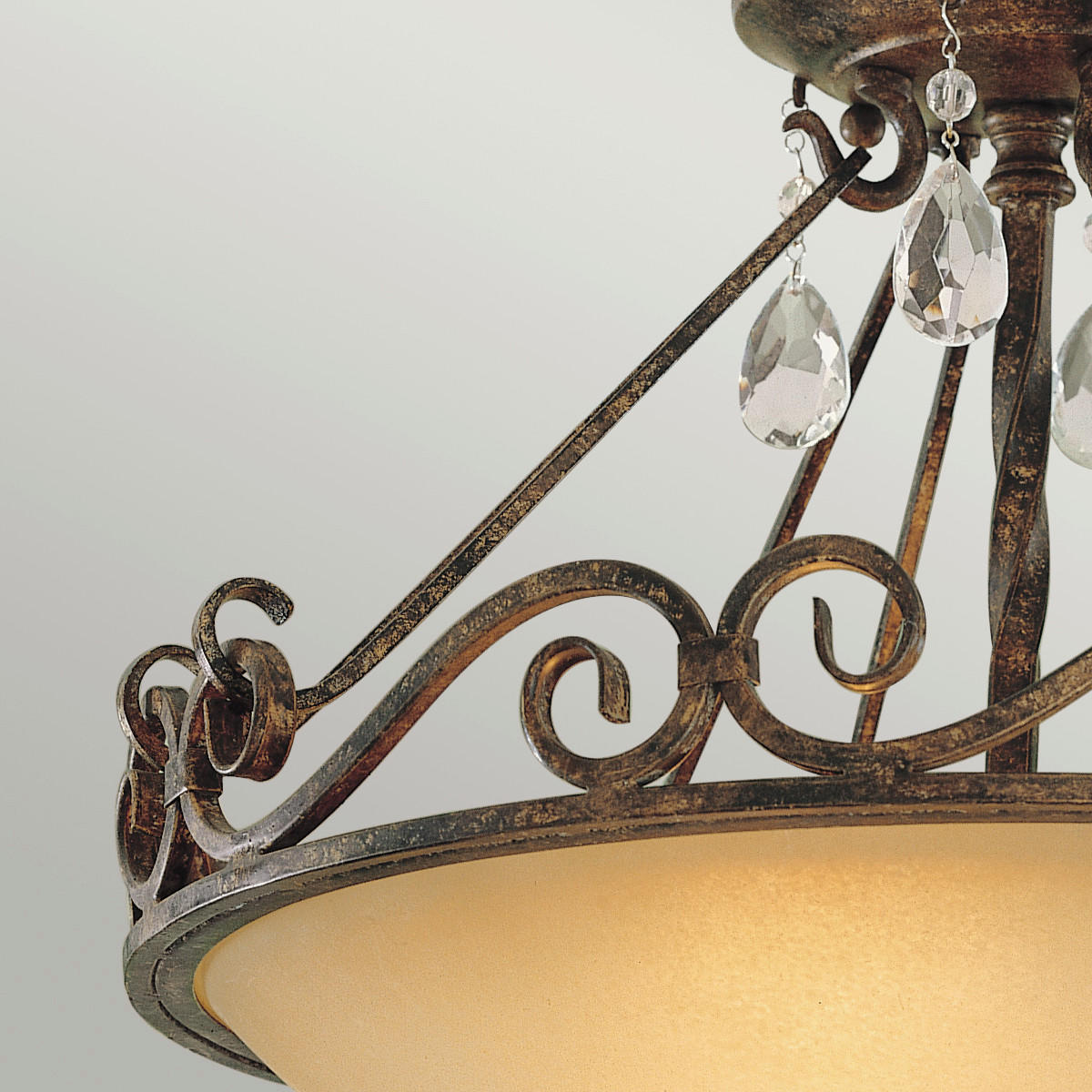 DECKENLEUCHTE  39.2/33.4 cm    - Bronzefarben, Konventionell, Glas/Metall (39.2/33.4cm) - Elstead Lighting