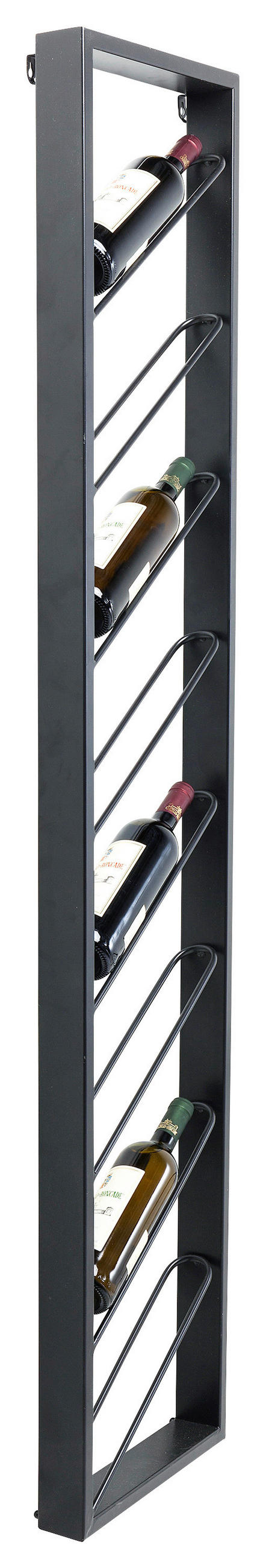 WEINREGAL Schwarz  - Schwarz, Design, Metall (36/160/6cm) - Kare-Design