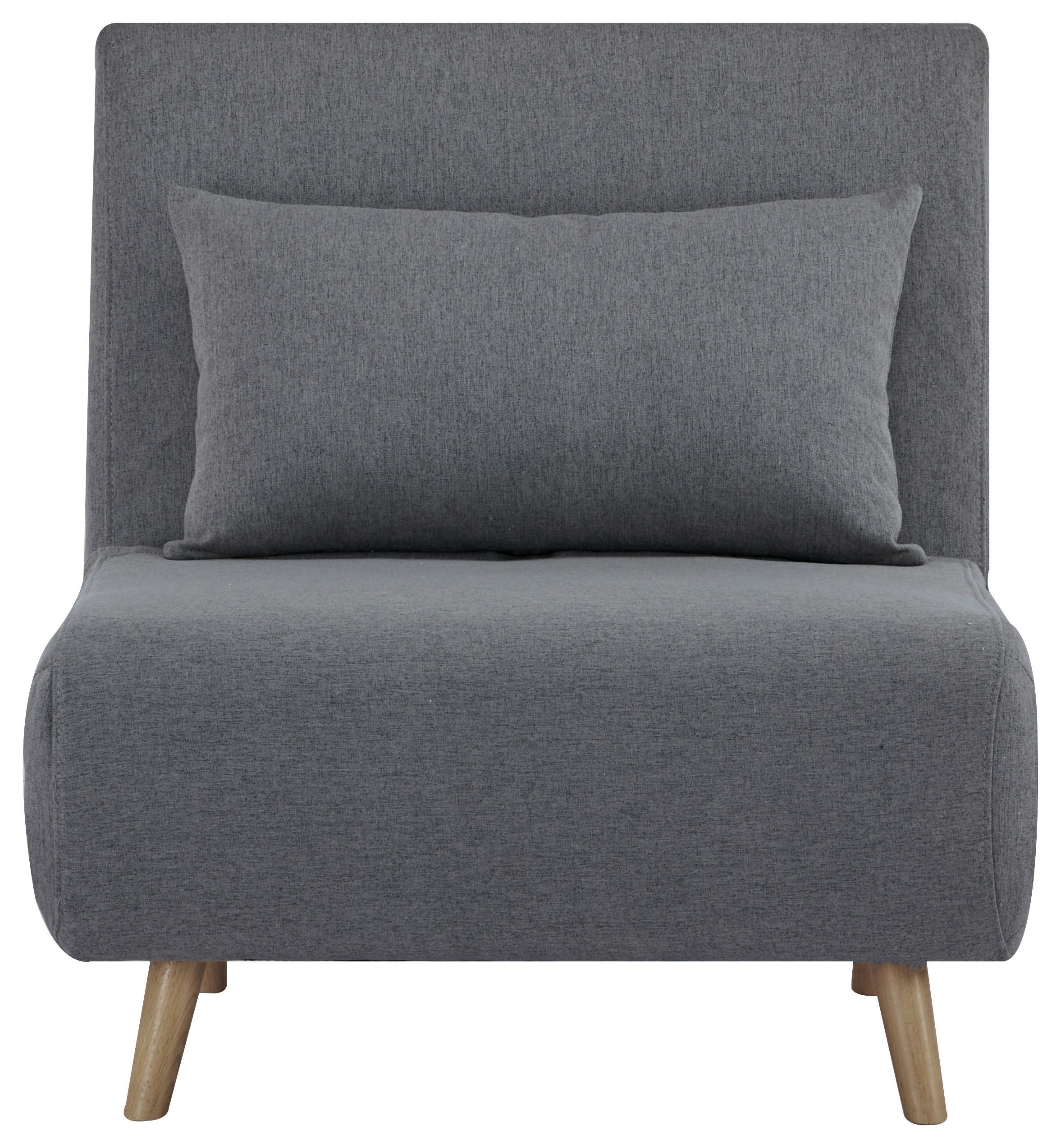 SCHLAFSESSEL in Mikrofaser Dunkelgrau  - Dunkelgrau/Naturfarben, MODERN, Holz/Textil (77/81/90cm) - MID.YOU