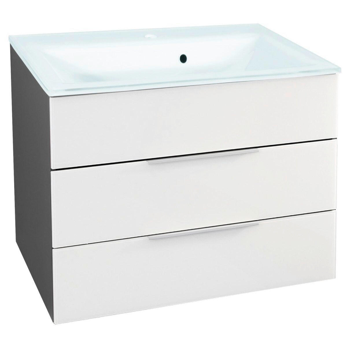 WASCHTISCHKOMBI  - Chromfarben/Anthrazit, Basics, Glas/Holzwerkstoff (80/60,2/50,1cm) - MID.YOU