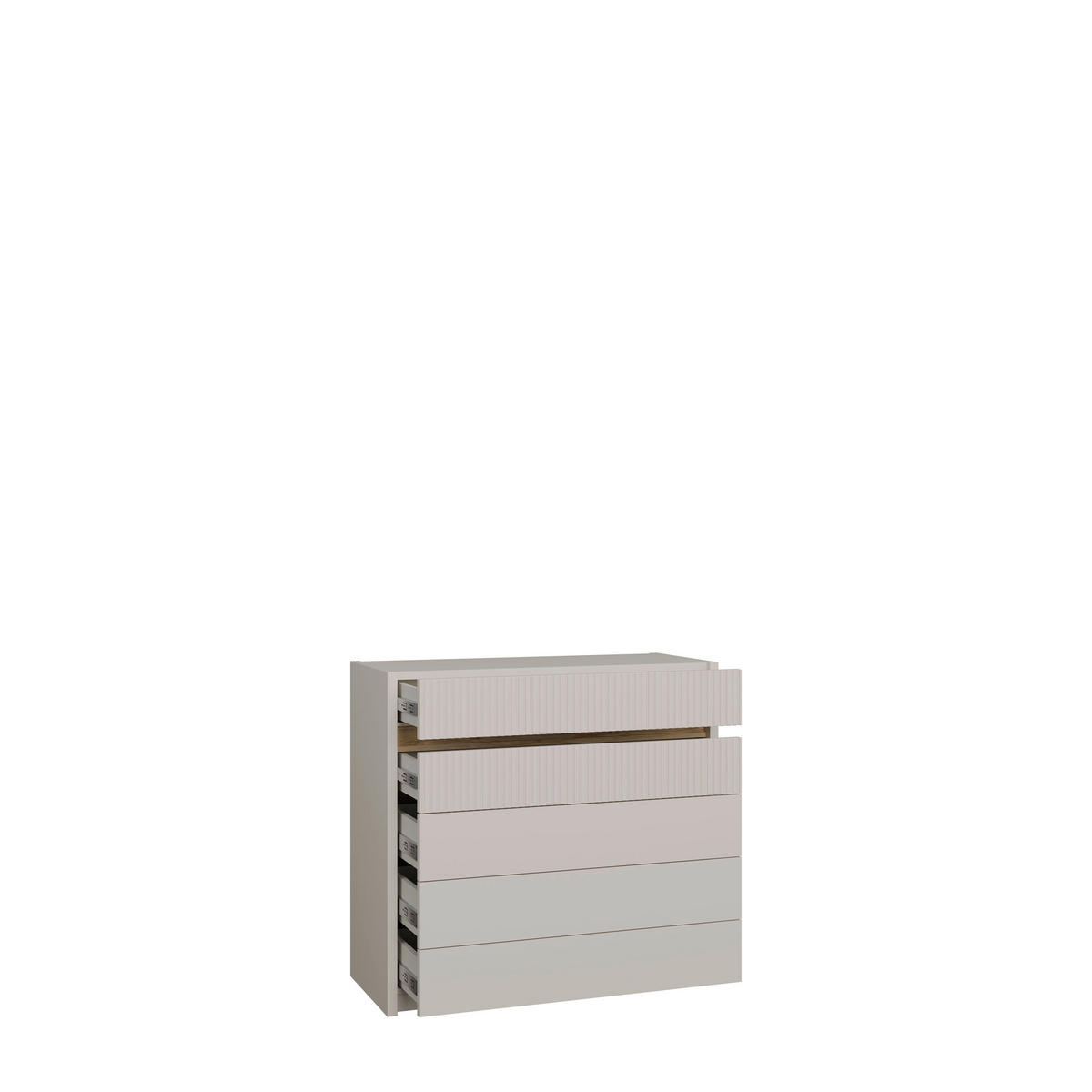 KOMODA, barve hrasta, peščene barve  - barve hrasta/bež, Trend, umetna masa/leseni material (100,3/93,9/41,7cm) - Hom`in