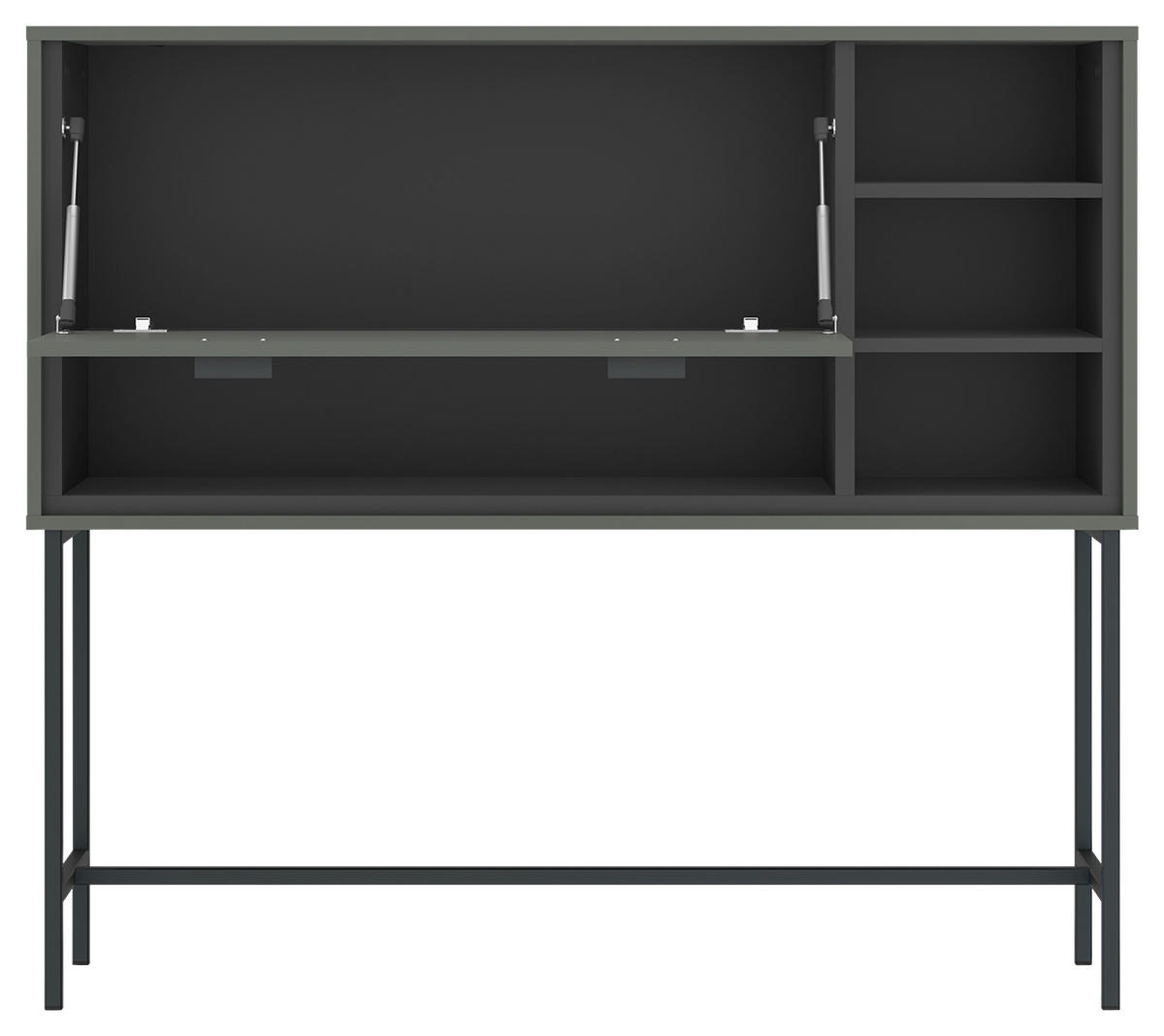 BAR Grau, Grün, Schwarz  - Schwarz/Grau, Design, Holzwerkstoff/Kunststoff (127/112,5/40cm) - Carryhome