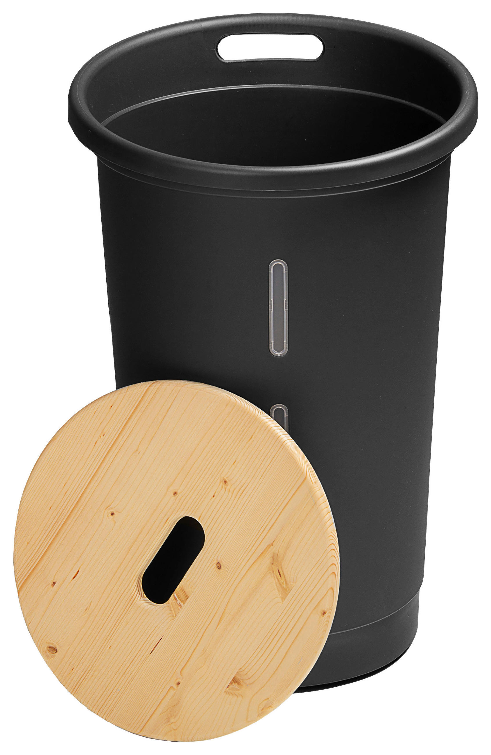 AUFBEWAHRUNGSBOX  - Anthrazit, Basics, Holz/Kunststoff (39,7/60,5/39,7cm) - Ambia Garden