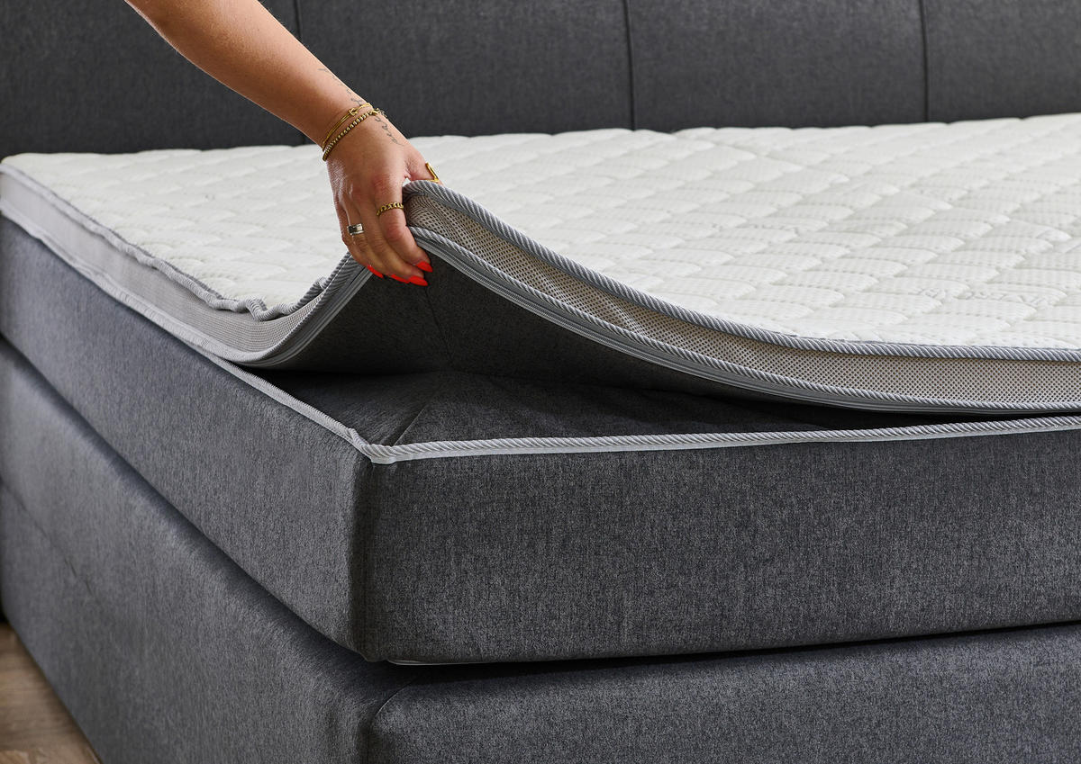 BOXSPRINGBETT 180/200 cm  Anthrazit  - Anthrazit, Konventionell, Textil (180/200cm) - Carryhome